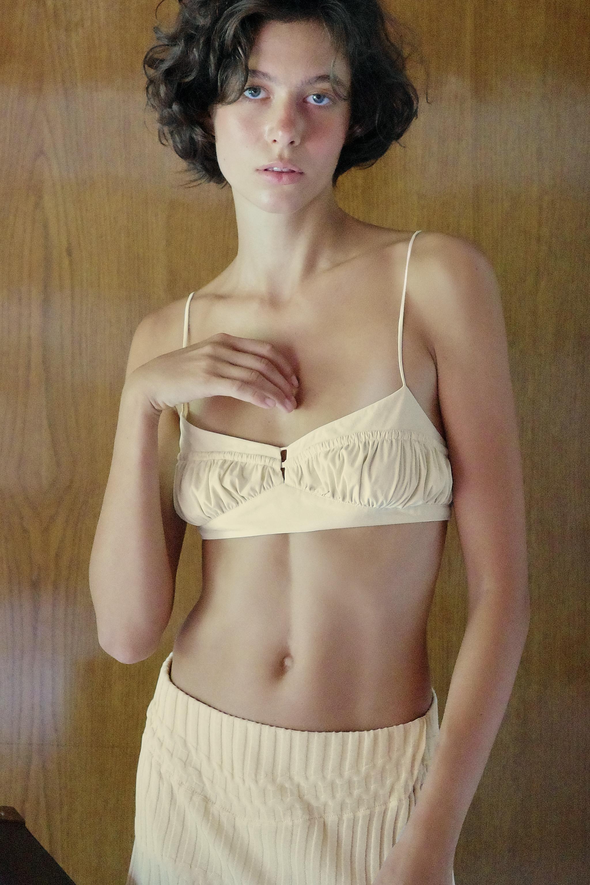 POLYAMIDE BLEND GATHERED BRA